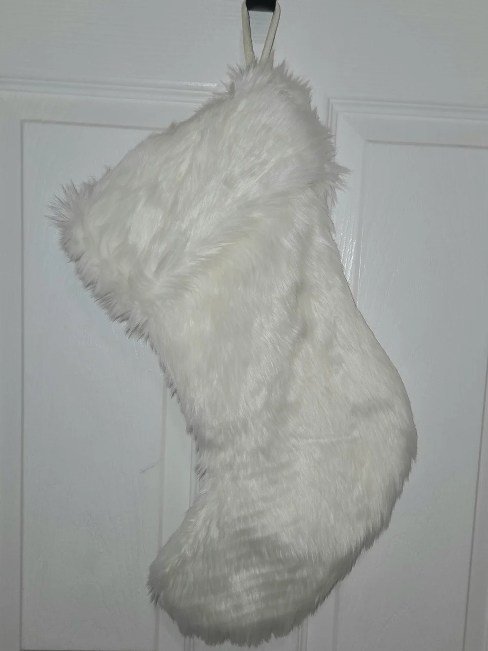 Wondershop Christmas Stocking White Faux Fur Plush Holiday Decor 18